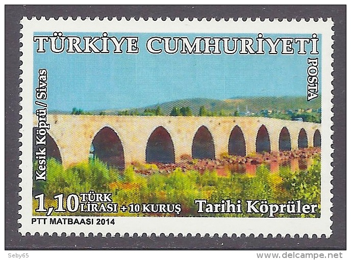 Turkey 2014 - Historic Bridge, Kesik Kopru / Sivas, MNH - Unused Stamps