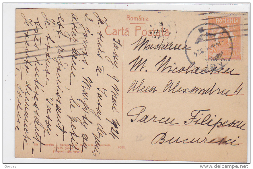 Romania - Iasi - Teatrul National Si Statuia Miron Costin - Circulata 1924 - Romania