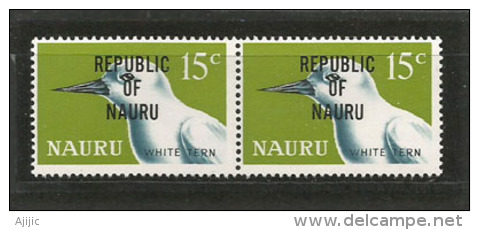 La Gygis Blanche (oiseau Marin )  Paire De 2  T-p Neufs ** Avec Surcharge "Republic Of Nauru".  Côte 15.00 € - Nauru