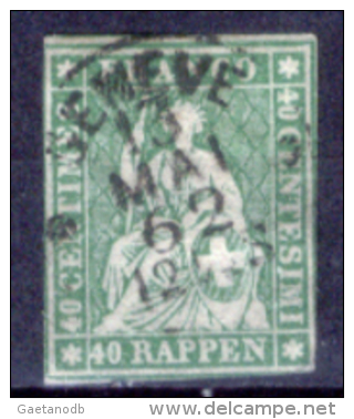 Svizzera-023 - 1854 - Y&T: N. 30 (o) - Privo Di Difetti Occulti. - Used Stamps