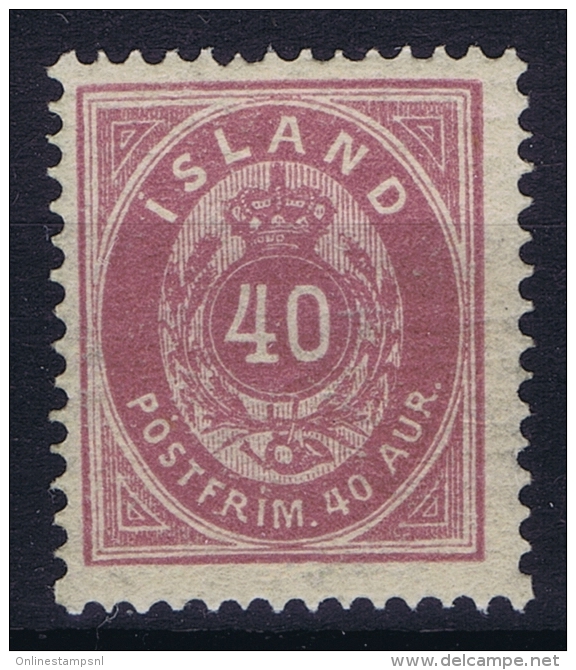 Iceland: 1882 Mi Nr 15 A Perfo 14 : 13,50 MNH/** Light Gumm Imperfections - Neufs