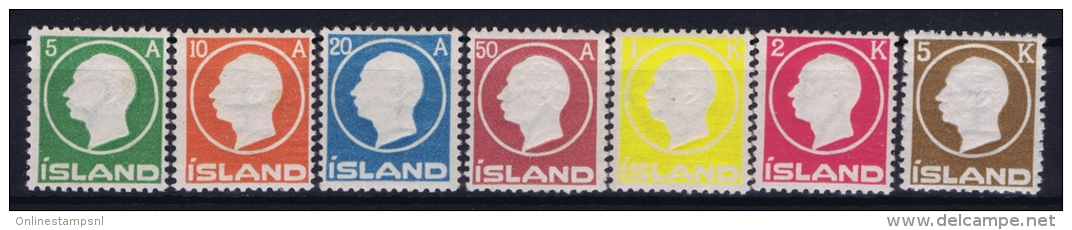 Iceland: 1912 Mi Nr  69 - 75, MNH/**  Postfrisch Fa 114 - 120 - Ungebraucht