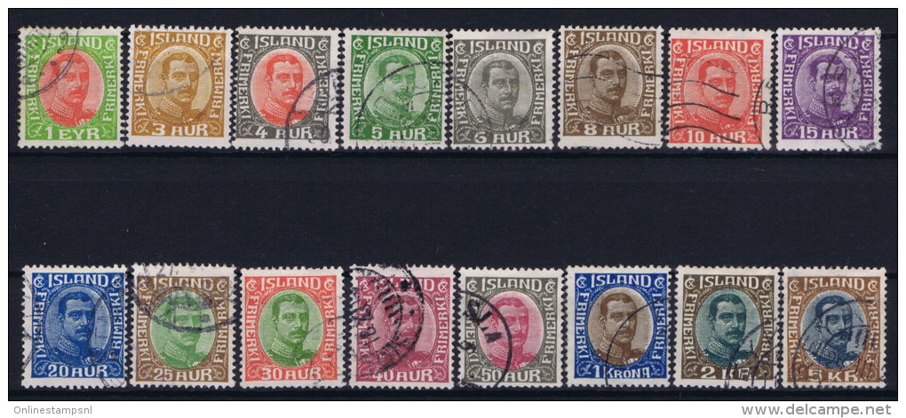 Iceland: 1920 Mi Nr 83 - 98 Used - Used Stamps