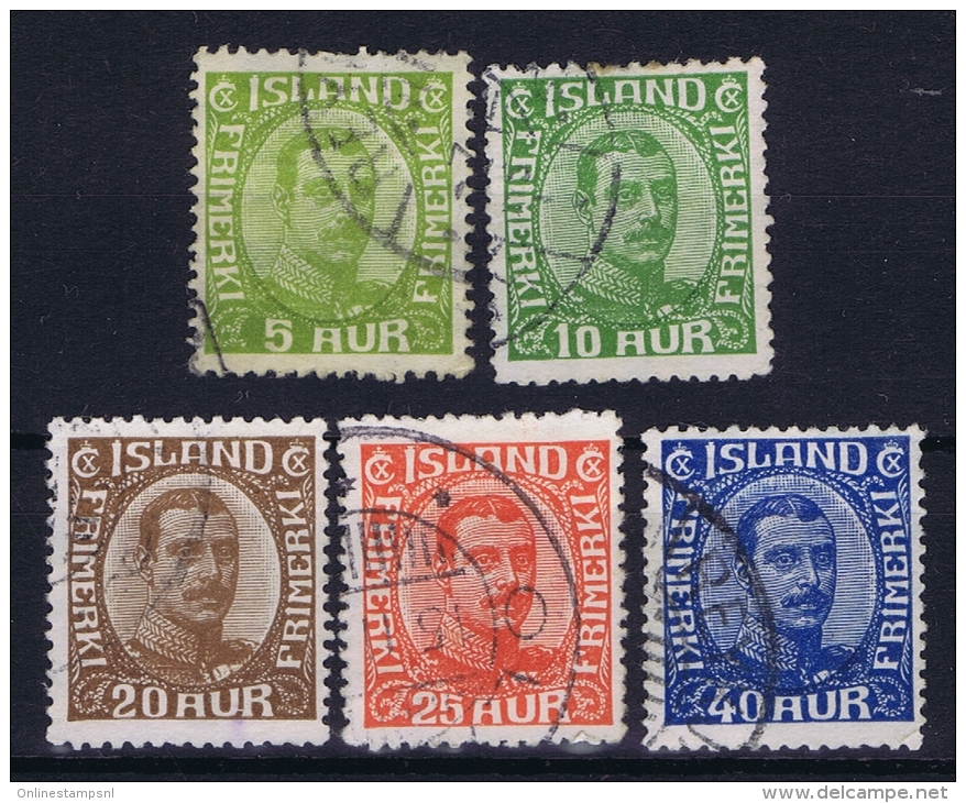 Iceland: 1921 Mi Nr 99 - 103 Used - Usati