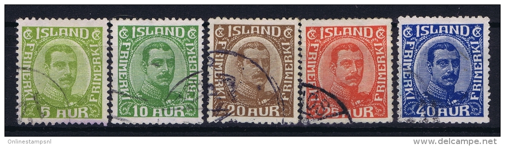 Iceland: 1921 Mi Nr 99 - 103 Used - Usados