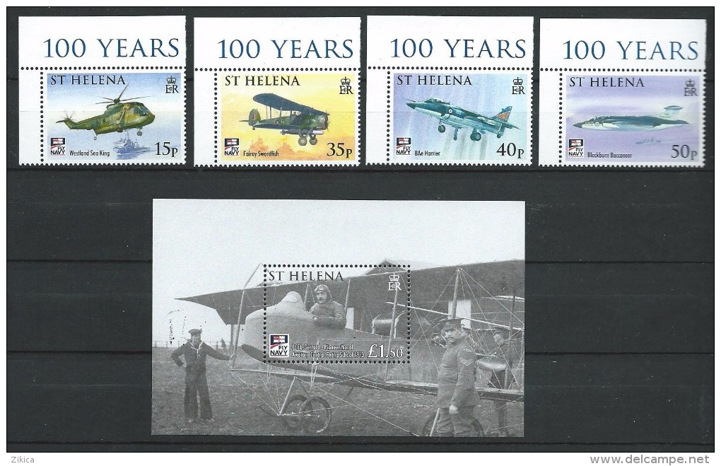 St. Helena 2009.Naval Aviation Set & Souvenir Sheet MNH** - Saint Helena Island