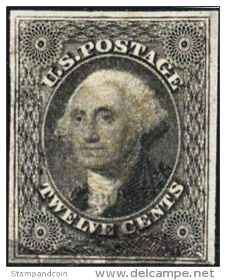 US #17 SUPERB Used 12c Washington From 1851 - Used Stamps