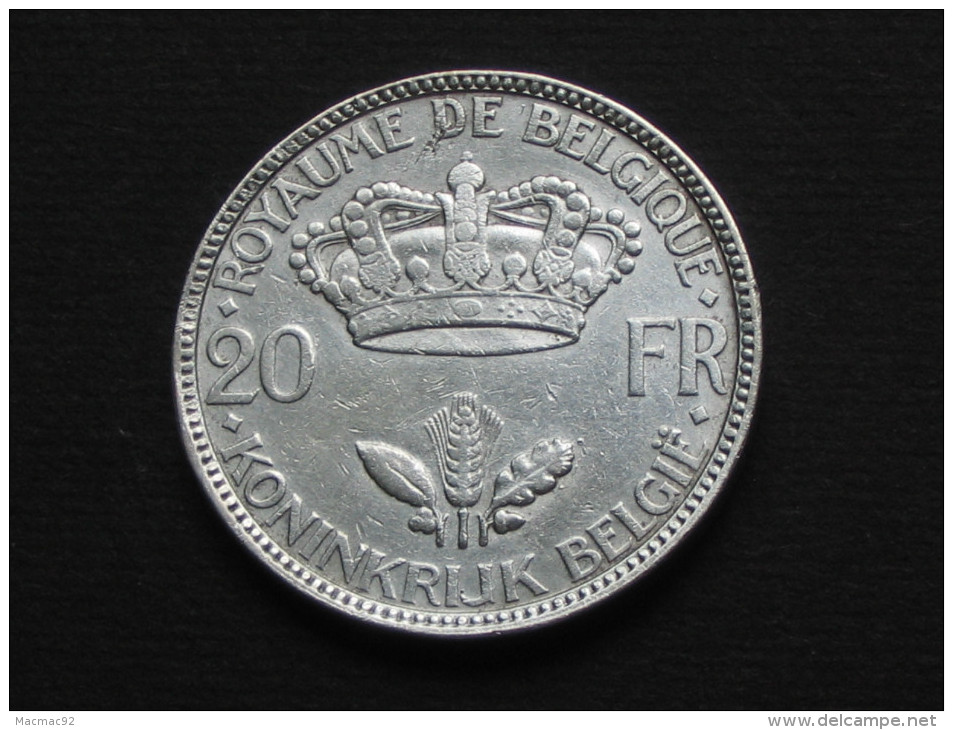 20 Francs 1935 Leopold III -Royaume De  BELGIQUE  *** EN ACHAT IMMEDIAT **** - 20 Francs