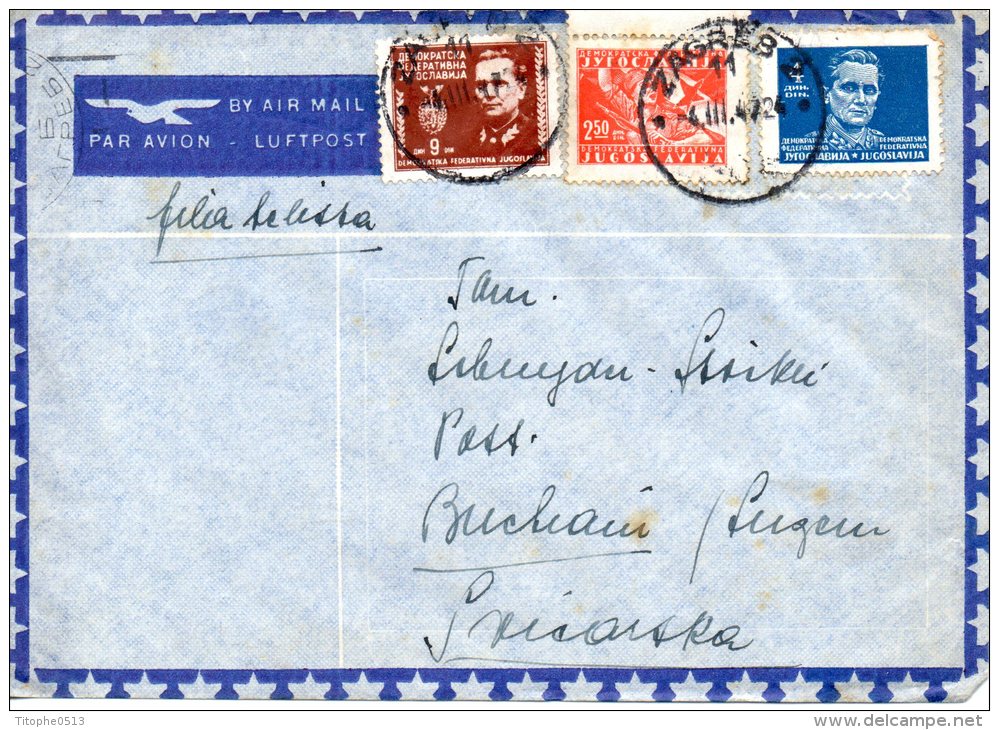 YOUGOSLAVIE. Belle Enveloppe De 1947 à Destination De La Suisse. Tito/Partisans. - Lettres & Documents