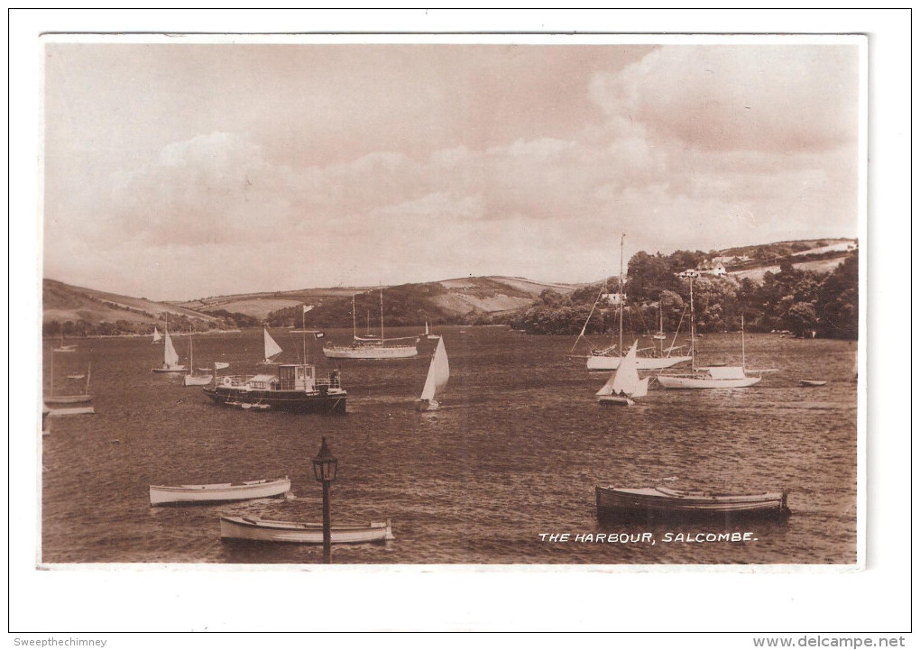 RP THE HARBOUR SALCOMBE YACHT FISHING BOAT YACHTS & ROWING BOAT DEVON USED 1937 - Andere & Zonder Classificatie