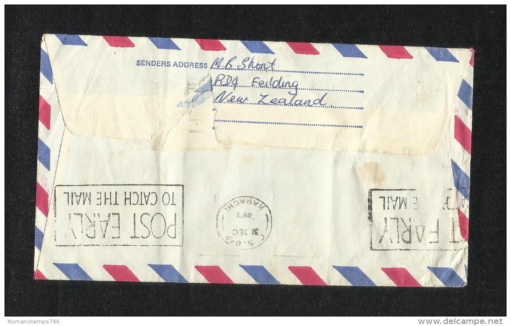 New Zealand 1977 Slogan Postmark  Air Mail Postal Used Cover New Zealand To Pakistan - Other & Unclassified