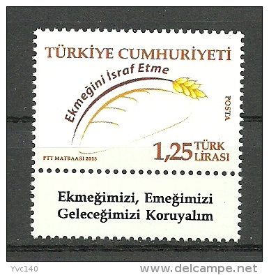 Turkey; 2015 Preventing Bread Waste - Unused Stamps