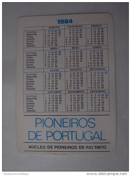 1 CALENDAR CALENDARIO CALENDRIER SMALL - PORTUGAL - Petit Format : 1981-90