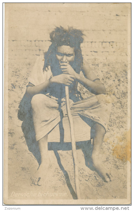 1926 AFRICA, Derviche Bicharinne, Barefoot Man, Vintage Old Postcard - Africa