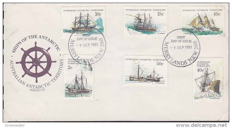 AAT 1991 Ships Of The Antarctic Serie III 6v On FDC (F3202) - FDC