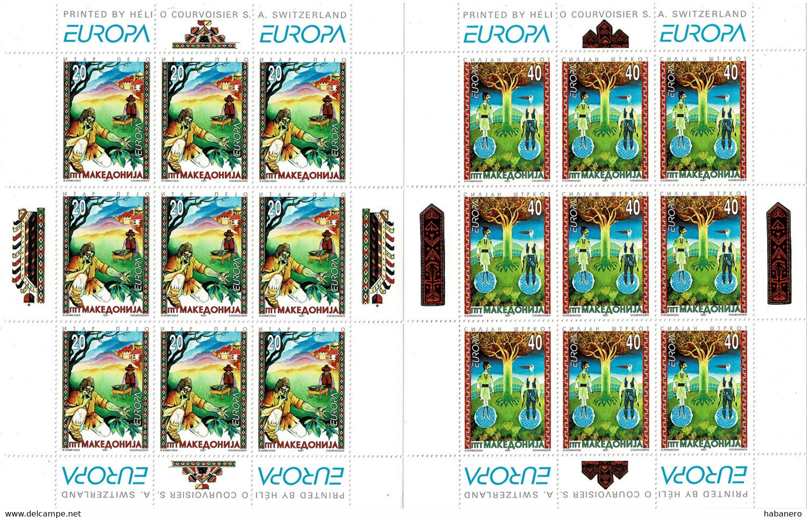 MACEDONIA 1997 Mi 102-103 CEPT EUROPE 2 X MINT RARE SHEETLETS ** VALUE €180 - Macédoine Du Nord