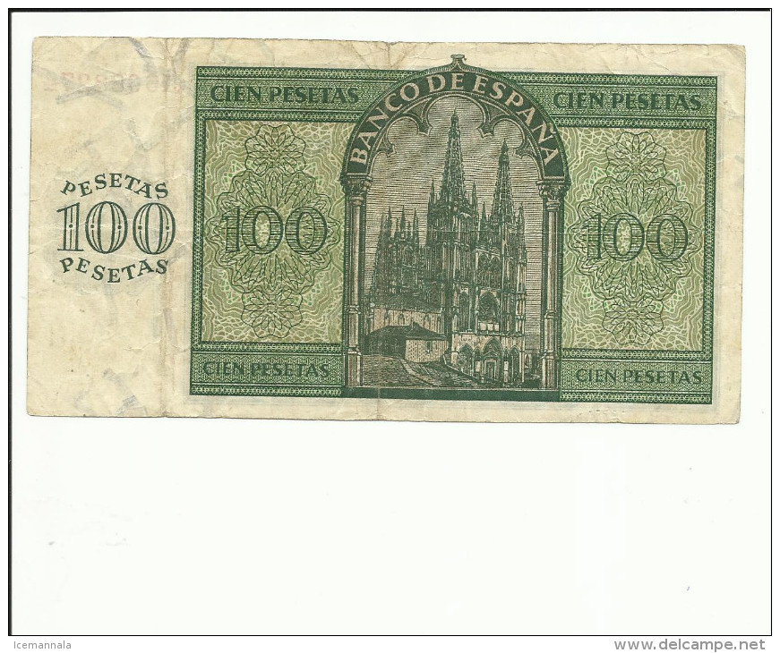 ESPAÑA    BILLETE  100 PESETAS,  EMISION  21/11/1936 - 100 Pesetas