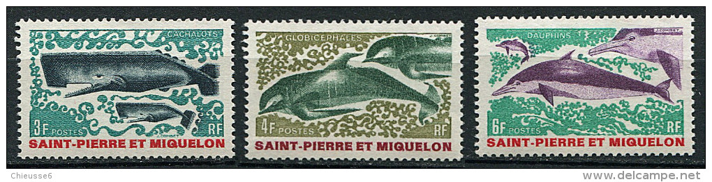 (cl.28 - P26) S.P.M. ** N° 392 à 394 (ref. Michel Au Dos) - Cachalots, Dauphins - - Unused Stamps