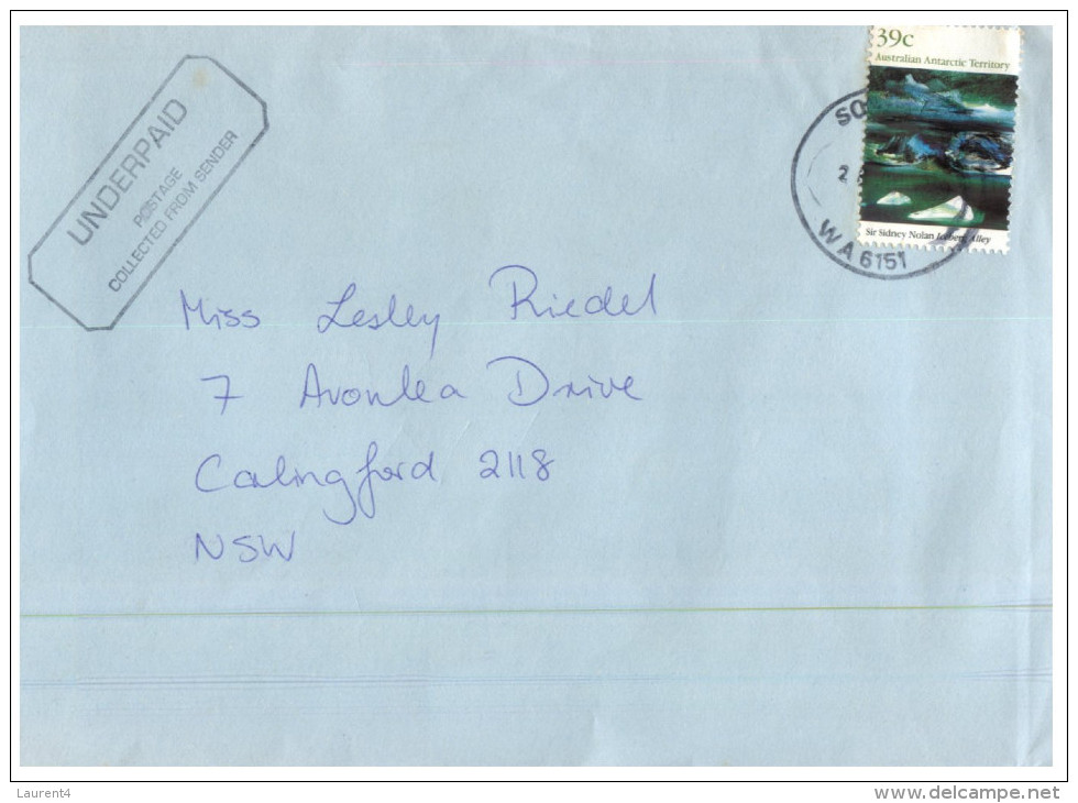 (630) Australia - Underpaid And Taxed Letter - Port Du - 1980's - Antarctica Stamp - Postage Collected From Sender - Port Dû (Taxe)