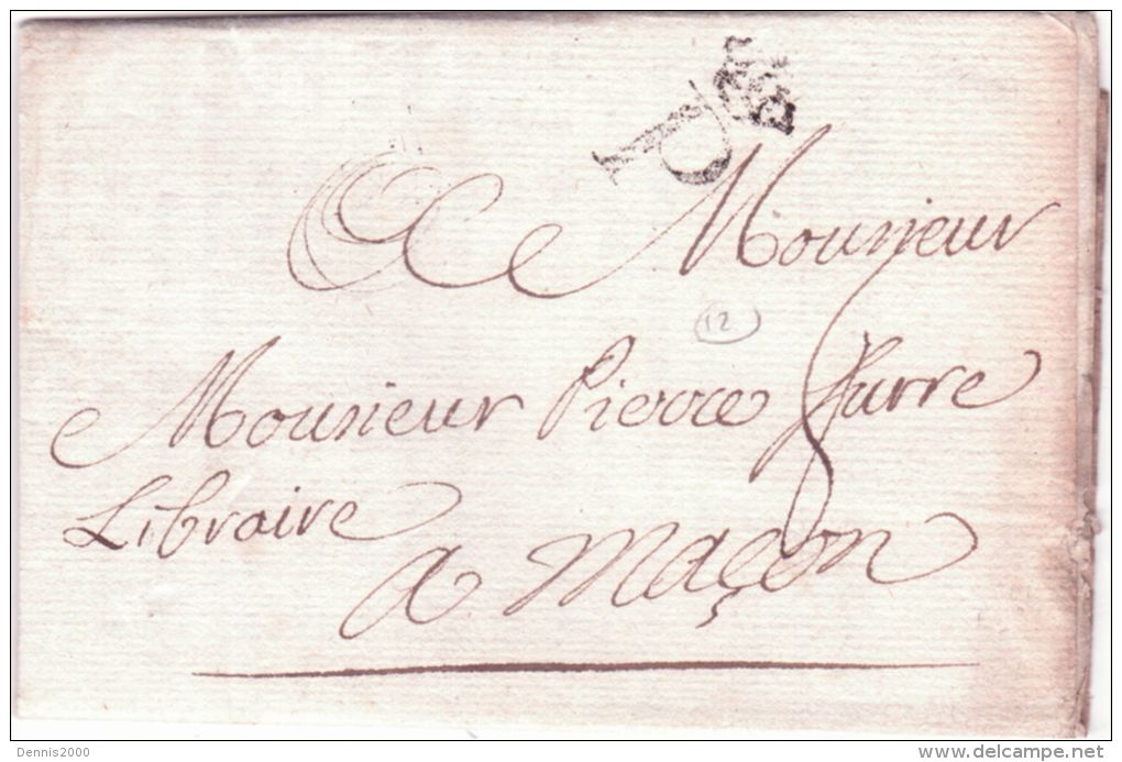 1771- Lettre De Paris ,très Beau P  Couronné  Taxe 8 Sols Pour Macon - 1701-1800: Précurseurs XVIII