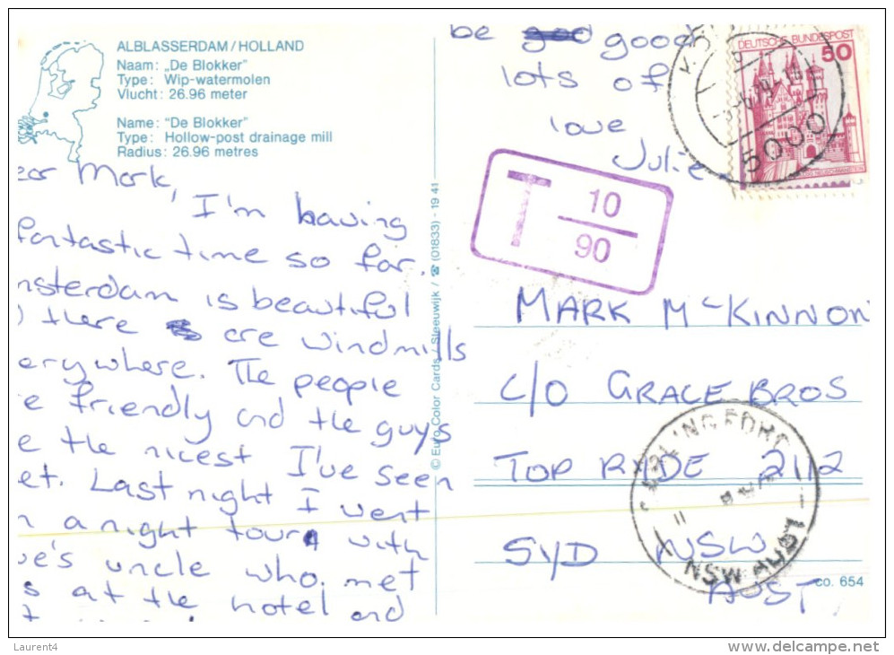 (630) Australia - Underpaid And Taxed Postcard - Posted From Germant To Australia - Port Dû (Taxe)