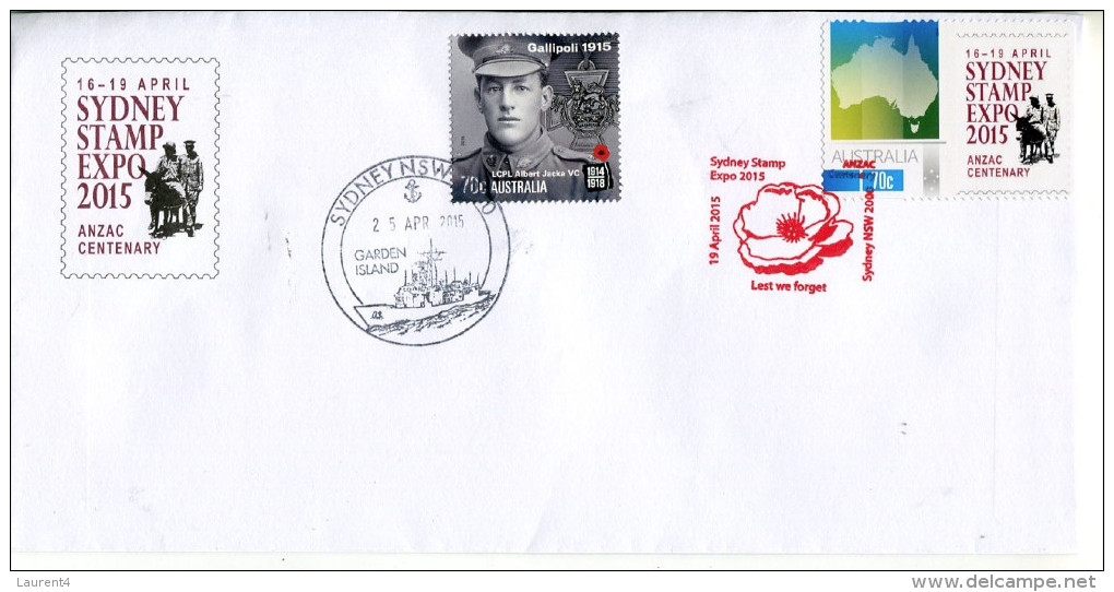 (630) Australia -  Centenary Of WWI Very Special Cover With P Stamp - Only 2 Of Those Made... Sydney Stamp Expo 2015 - - Altri & Non Classificati