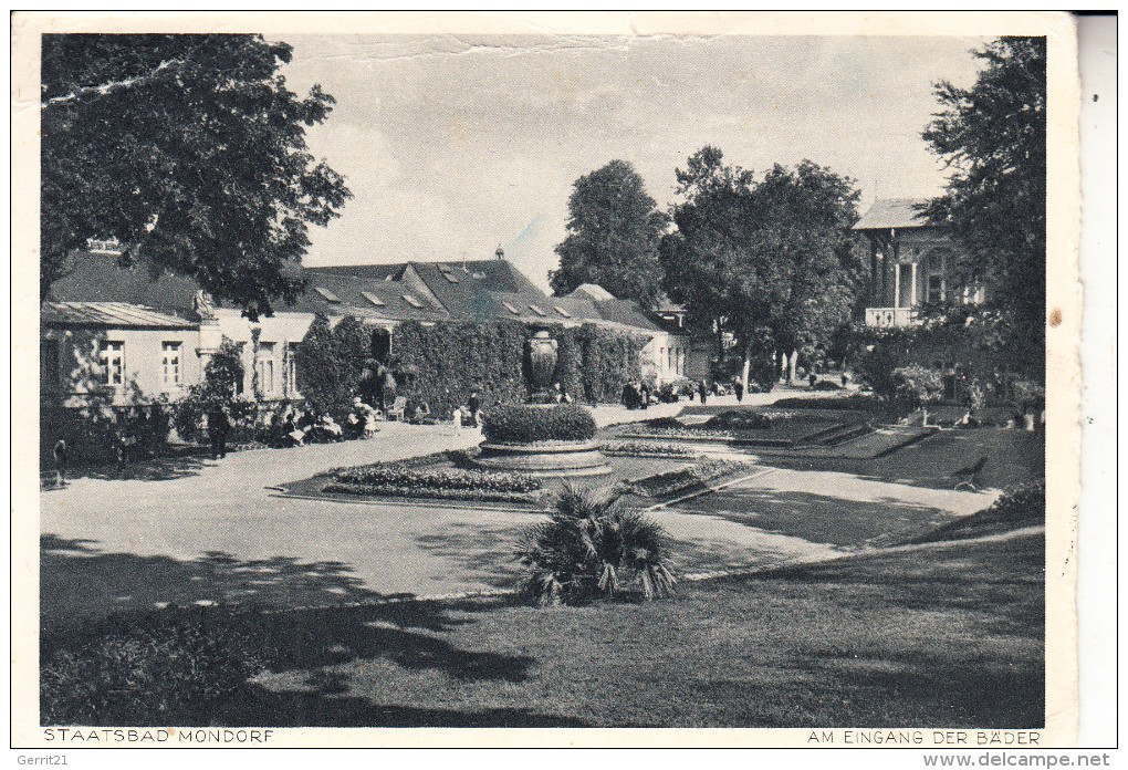 L 5600 BAD MONDORF, Eingang Der Bäder, Photo Heinrich Hoffmann, 1943, Einriss - Bad Mondorf