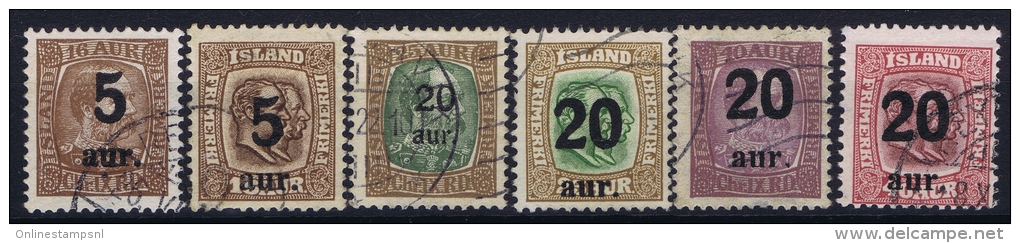 Iceland: 1921 Mi Nr 104 - 109  Used - Oblitérés