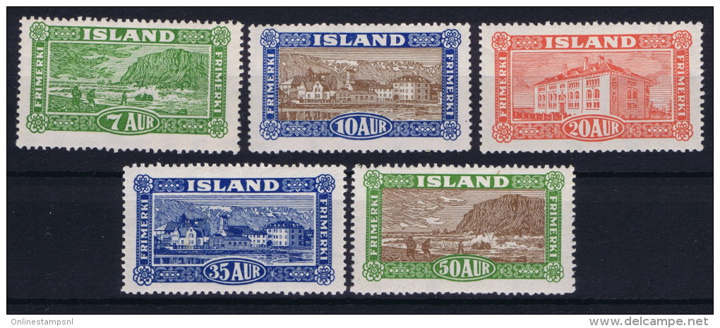 Iceland: 1926 Mi Nr 114 - 118 MNH/** Postfrisch RRR   Fa 168 - 172 - Neufs