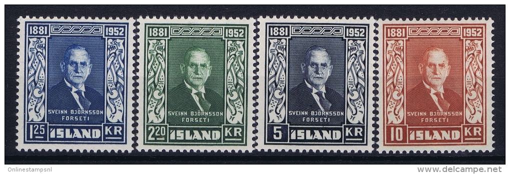 Iceland: 1952 Mi Nr 281 - 284  MNH/** - Neufs