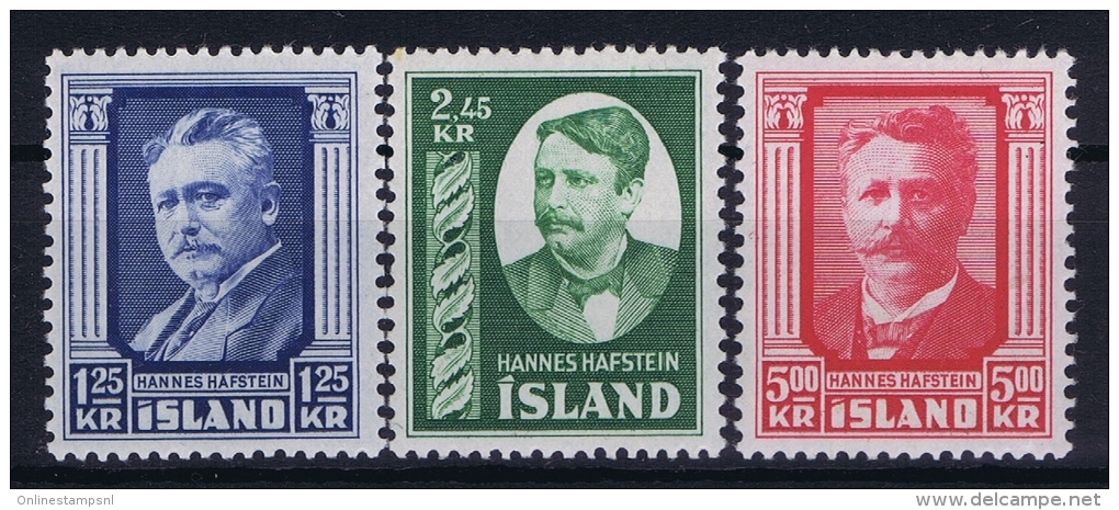 Iceland: 1954 Mi Nr 293 - 295  MNH/** - Ungebraucht