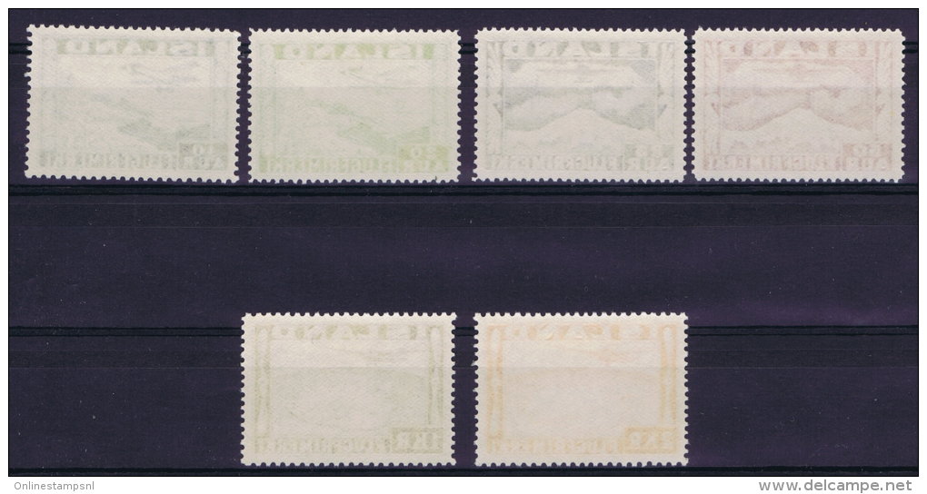 Iceland: Airmail Mi 175 - 180   MH/*   With 176A Perfo 14 - Aéreo