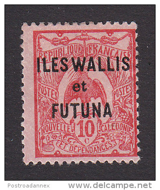 Wallis And Futuna, Scott #8, Mint Hinged, New Caledonia Overprinted, Issued 1925 - Unused Stamps