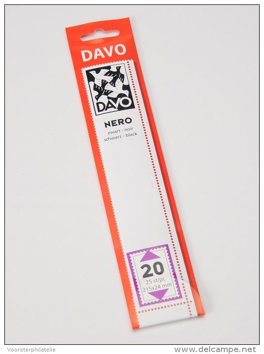 DAVO NERO STROKEN MOUNTS N20 (215 X 24) 25 STK/PCS - Sobres Transparentes