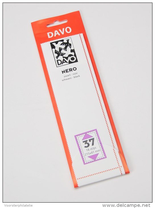 DAVO NERO STROKEN MOUNTS N37 (215 X 41) 18 STK/PCS - Buste Trasparenti
