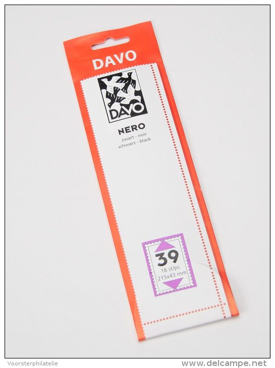 DAVO NERO STROKEN MOUNTS N39 (215 X 43) 18 STK/PCS - Buste Trasparenti