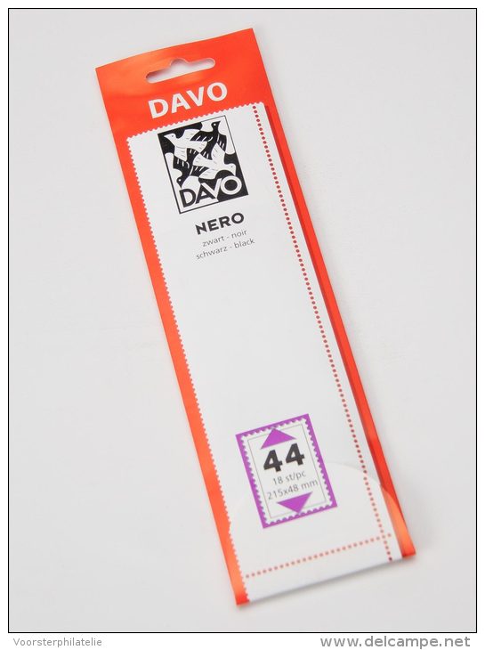 DAVO NERO STROKEN MOUNTS N44 (215 X 48) 18 STK/PCS - Sobres Transparentes