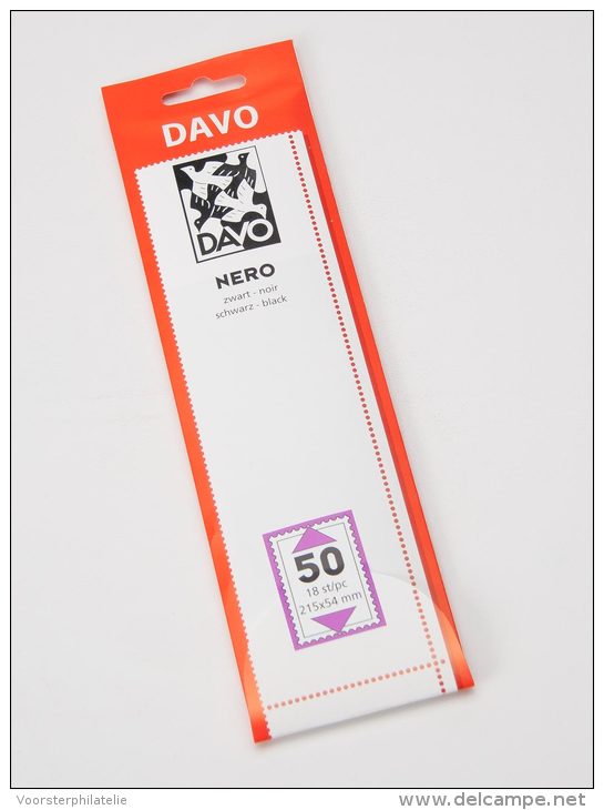 DAVO NERO STROKEN MOUNTS N50 (215 X 54) 18 STK/PCS - Buste Trasparenti