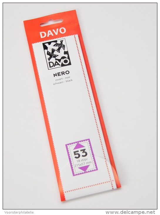 DAVO NERO STROKEN MOUNTS N53 (215 X 57) 18 STK/PCS - Enveloppes Transparentes