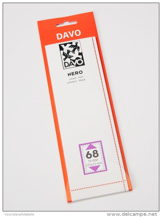 DAVO NERO STROKEN MOUNTS N68 (215 X 72) 10 STK/PCS - Buste Trasparenti