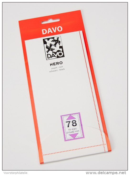 DAVO NERO STROKEN MOUNTS N78 (215 X 82) 10 STK/PCS - Buste Trasparenti