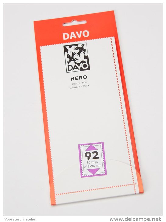 DAVO NERO STROKEN MOUNTS N92 (215 X 96) 10 STK/PCS - Buste Trasparenti