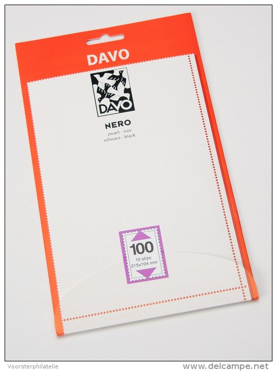 DAVO NERO STROKEN MOUNTS N100 (215 X 104) 10 STK/PCS - Enveloppes Transparentes