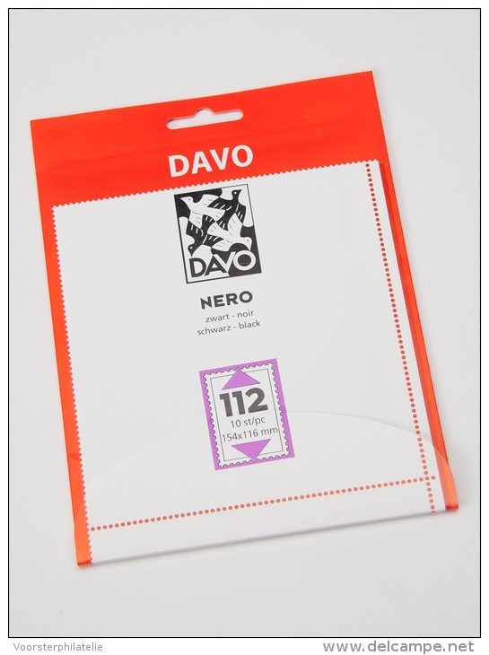 DAVO NERO STROKEN MOUNTS N112 (154 X 116) 10 STK/PCS - Buste Trasparenti