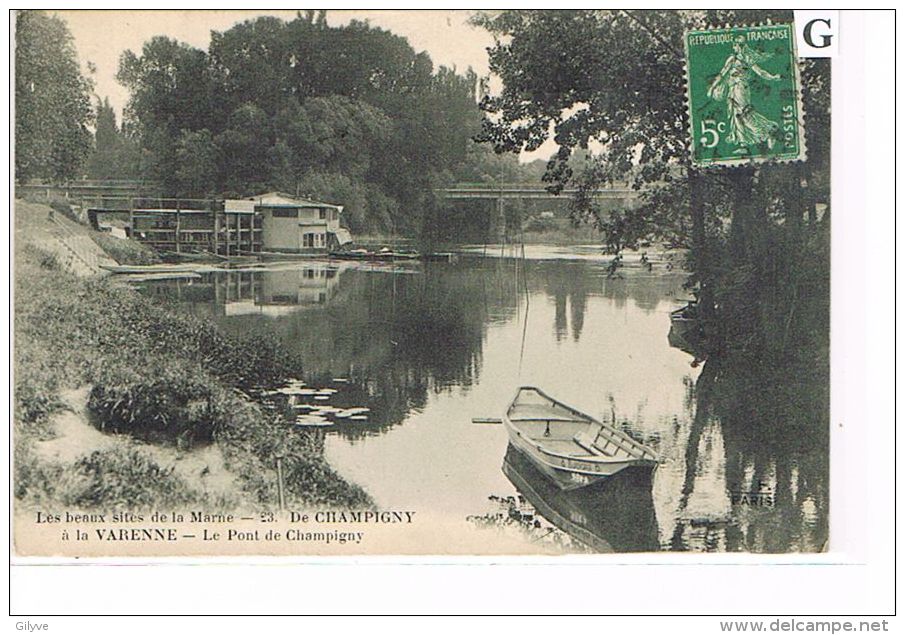 CPA (51) CHAMPIGNY -  Le Pont,  Barques   (022) - Champigny