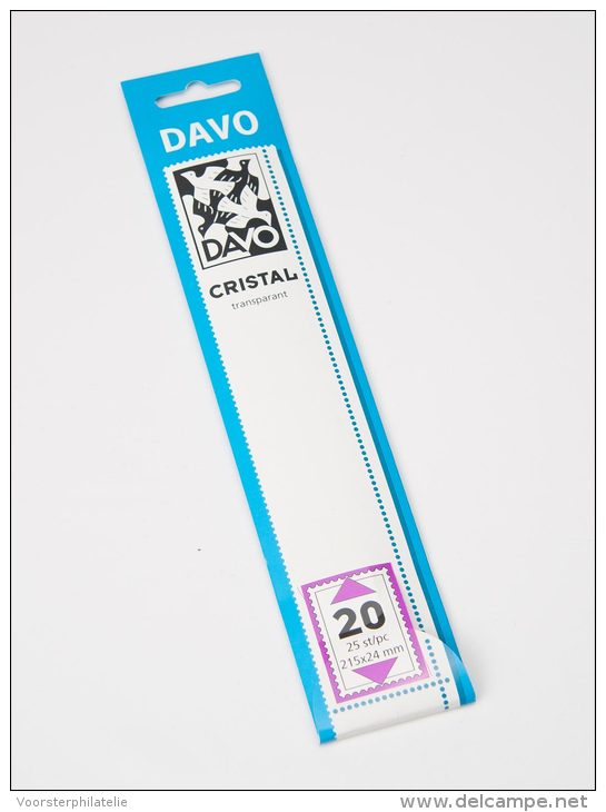 DAVO CRISTAL STROKEN MOUNTS C20 (215 X 24) 25 STK/PCS - Buste Trasparenti