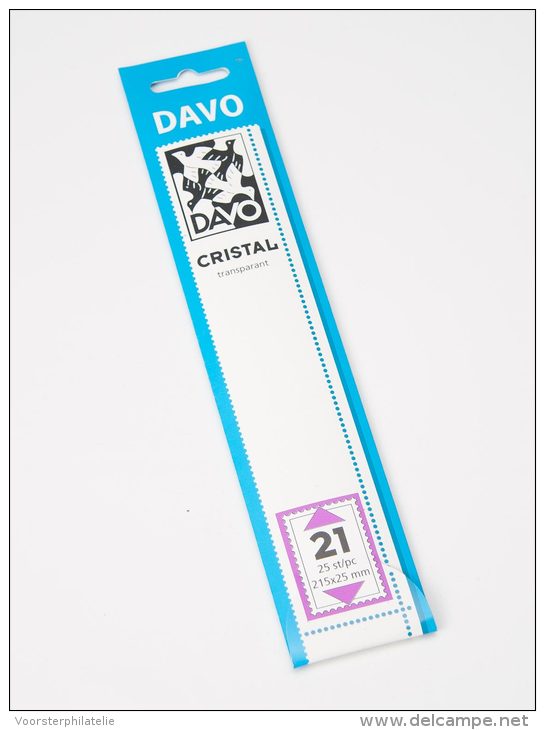 DAVO CRISTAL STROKEN MOUNTS C21 (215 X 25) 25 STK/PCS - Buste Trasparenti