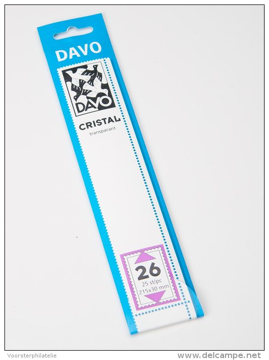 DAVO CRISTAL STROKEN MOUNTS C26 (215 X 30) 25 STK/PCS - Enveloppes Transparentes