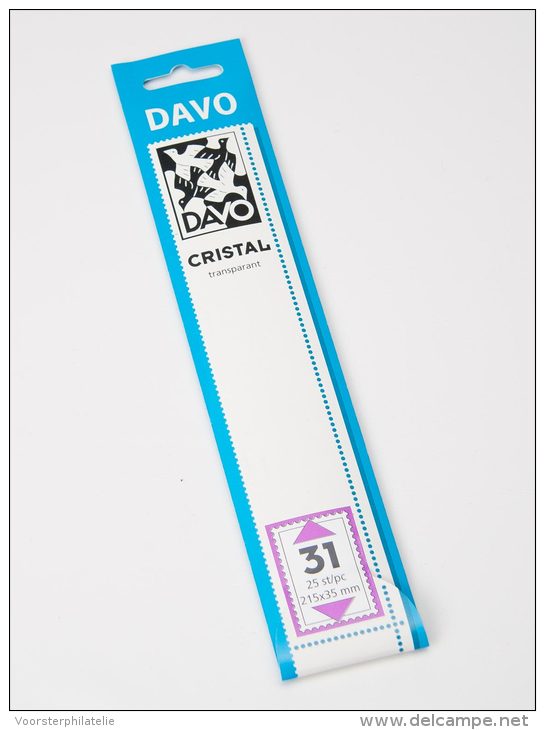 DAVO CRISTAL STROKEN MOUNTS C31 (215 X 35) 25 STK/PCS - Buste Trasparenti