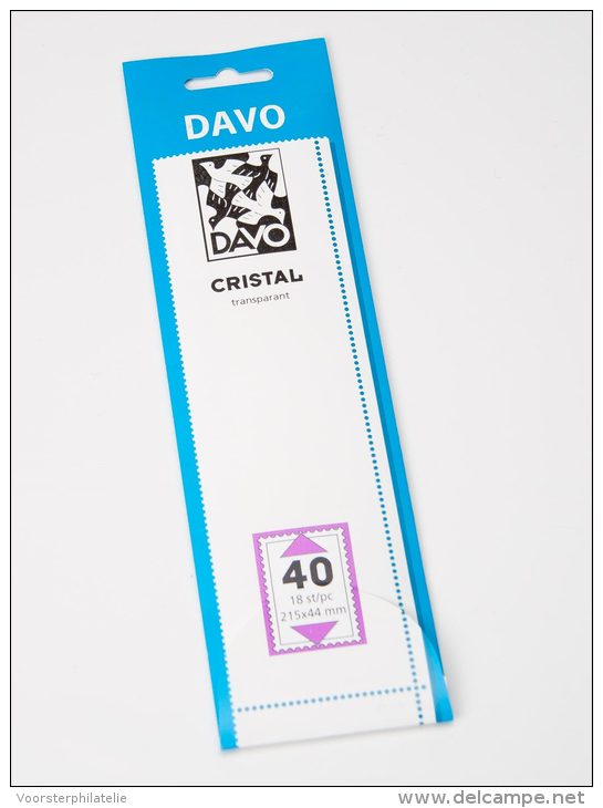 DAVO CRISTAL STROKEN MOUNTS C40 (215 X 44) 18 STK/PCS - Buste Trasparenti